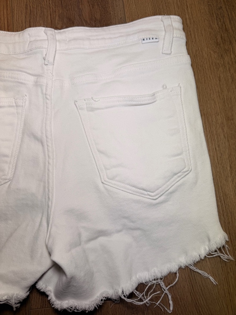 White Distressed Women’s Jean Shorts - Picture 10 of 12